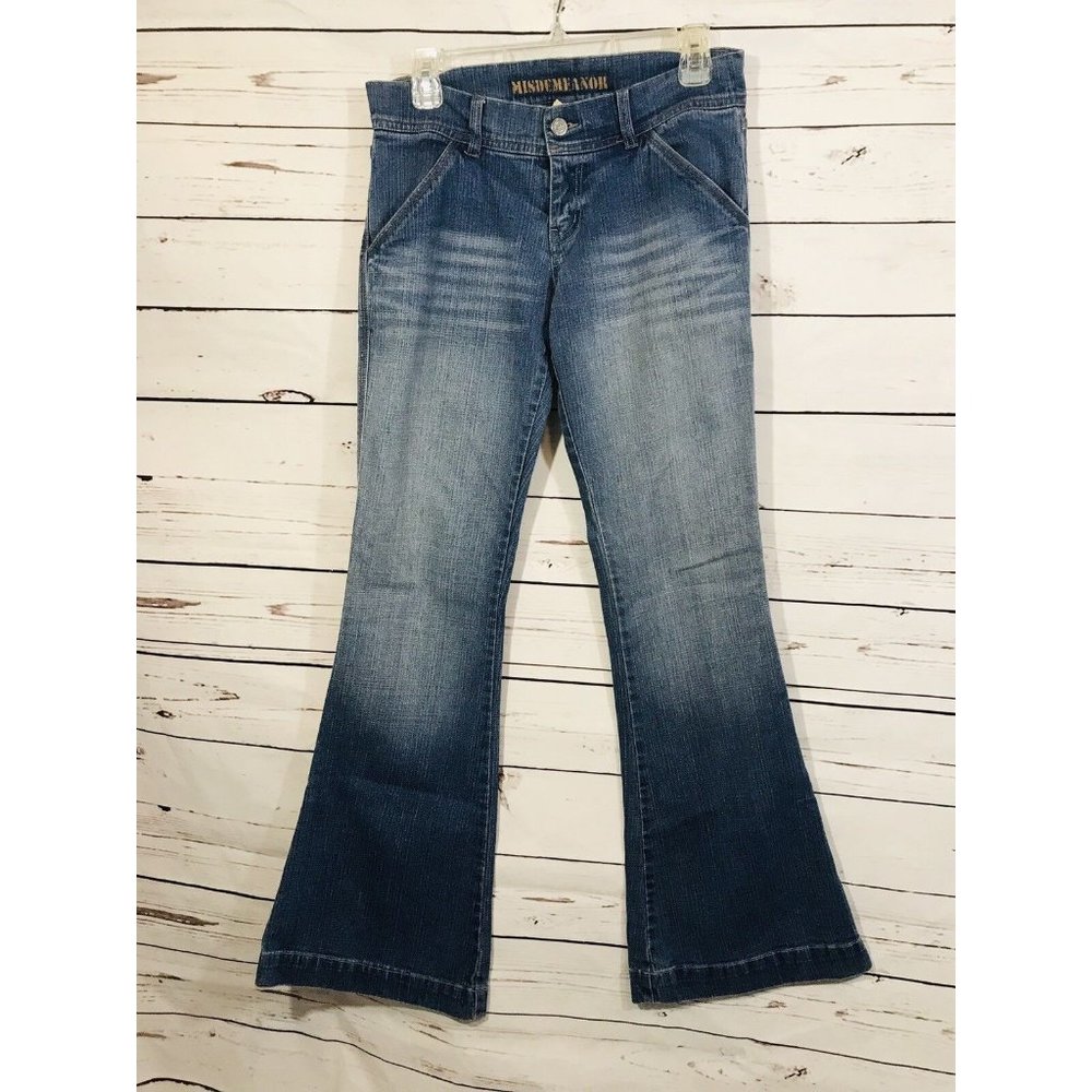 Misdemeanor Womens Blue Jeans Size 7 X 31 Boot Cut Wiskars Tonal